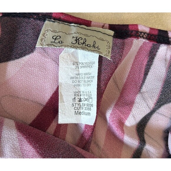 La Khaki Top Jrs Sz Medium Black Pink Built in Blouse Y2K Vintage Fairy Coquette - Picture 6 of 6